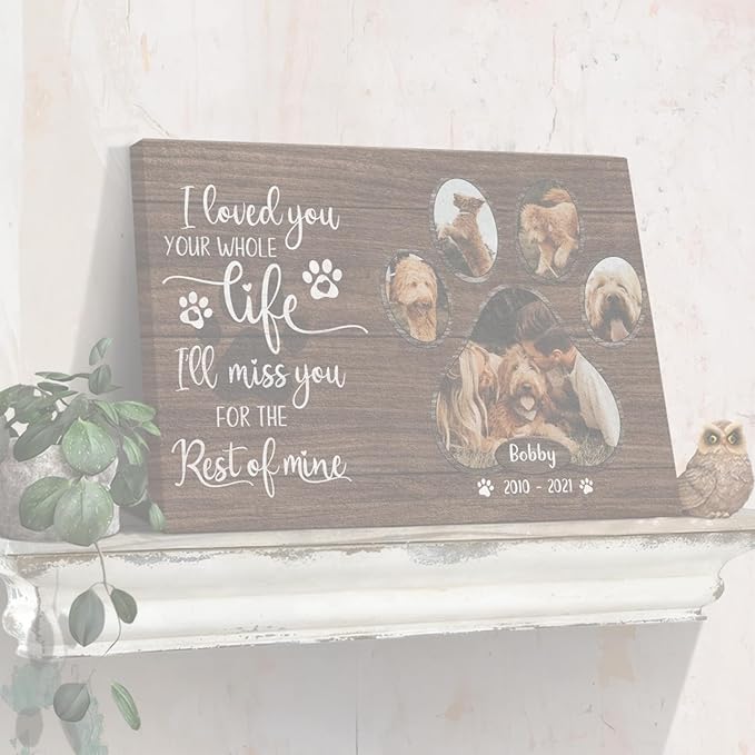 Dem Canvas Personalized Photo Canvas Prints, Dog Loss Gifts, My Hardest Goodbye, Pet Memorial Gifts For Dog Lover, Dog Death Sympathy Gifts, Cat Memorial Print Photos Pet Loss Gift (30x20)