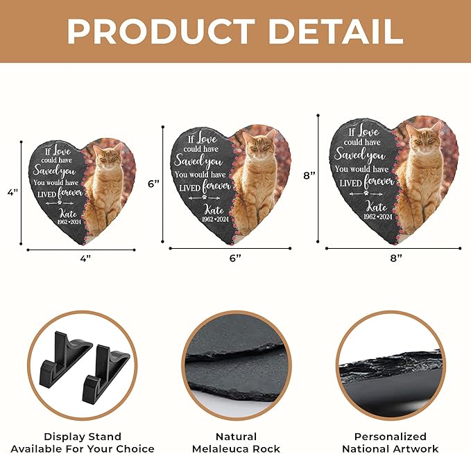 Dog Stones Memorial Personalized Pet Loss Gifts Dog Memorial | Cat Memory Stone Outdoor with Photo | Best Thoughtful Gift for Pets Loss | Pet Remembrance Stone for Furry Companion Passed Away