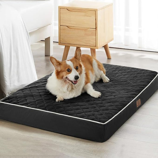 WNPETHOME Orthopedic Big Dog Beds Large Sized Dog, Waterproof Extra Large Dogs Bed with Removable Washable Cover, Multi-Needle Quilting Dogs Crate Bed