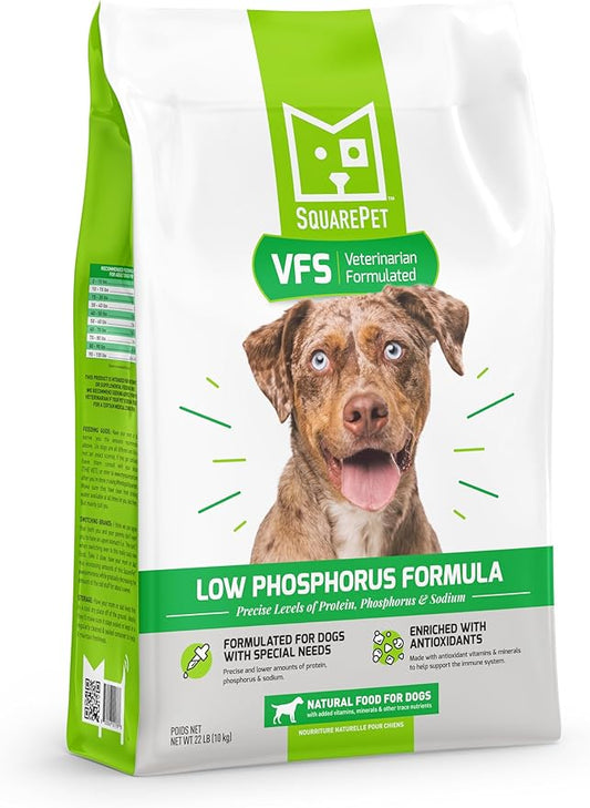 SquarePet VFS Low Phosphorus Formula Special Needs Dry Dog Food Made with Cage Free Turkey and Whole Eggs 4.4lb