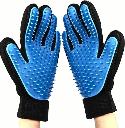 ElitePaws Pet Grooming Gloves for Dogs Cats — Deshedding Brush Glove, Left & Right Hand Pair, Soft Silicone Hair Remover Mitt for Short Long Fur, Gentle Massage, Bath & Dry Use, All Breeds