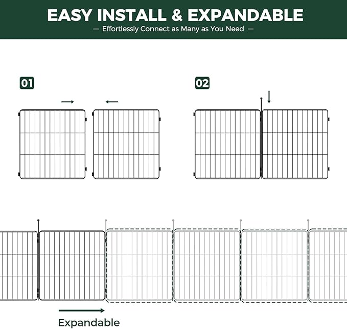 FXW MiniPaws Unleashed Dog Playpen, Expandable & Portable Design for Yard, RV Camping and Indoor Use, for Puppies and Small Dogs, 24-inch 12 Panels