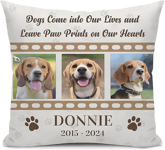 Alienc Personalized Dog Memorial Pillow with Photo - Custom Pet Memory Gift, Soft Sympathy Gift for Loss of Dog or Cat, Heartfelt Remembrance Throw Pillow