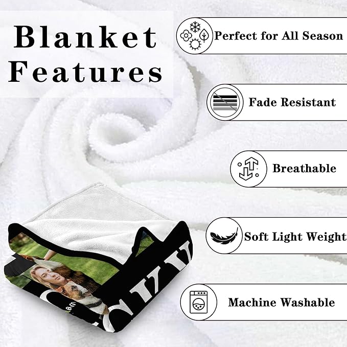Funny DIY Personalized Pet Memorial Blanket with Photo Pet Memorial Gifts for Dogs Cats Loss of Dog Sympathy Gift Dog Bereavement Remembrance Pets Loss Gifts Custom Dogs Picture Blanket