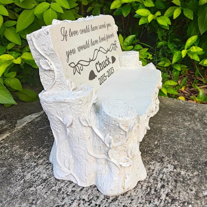 Personalized Memorial Bench for Pet Human, Custom Pet Memorial Stone with Colorful Photo, Pet Grave Marker Dog Headstone Cat Tombstone, Loss of Pet Gifts, Memorial Garden Plaque