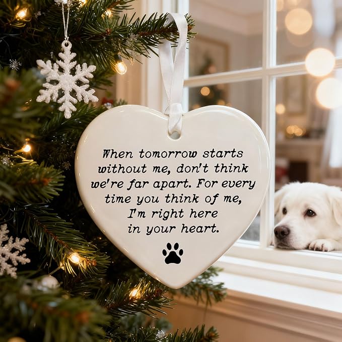 Pet Memorial Gift, Dog Sympathy Gift, Pet Memorial Ornament, Dog Loss Keepsake, When Tomorrow Starts Without Me Memorial Quote, Remembrance Ornament In Loving Memory (When Tomorrow)