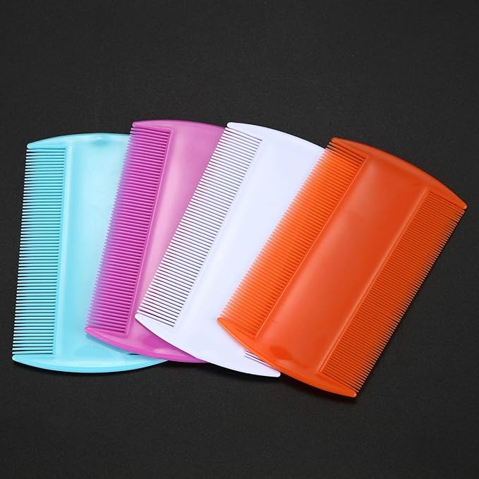 4pcs Lice Combs, Double Sided Pet Combs, Cat Dog Pet Grooming Fine Tooth Hair Combs