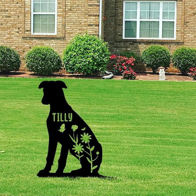 Custom Metal Pet Grave Markers Dog Memorial Plaque, Waterproof Dog Grave Markers Outdoor for Memorial Yard, Sympathy Gift for Pet Loss, Personalized Grave Markers for Dogs
