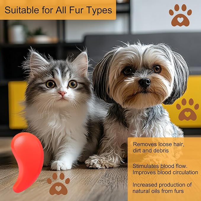 Puppy Brush, Soft Dog Brush for Grooming, Puppy Hair Remover Brush Comb, Grooming Tool for Poodles,Teddy, Yorkies, Maltese, Shih Tzu, Chihuahua, Orange