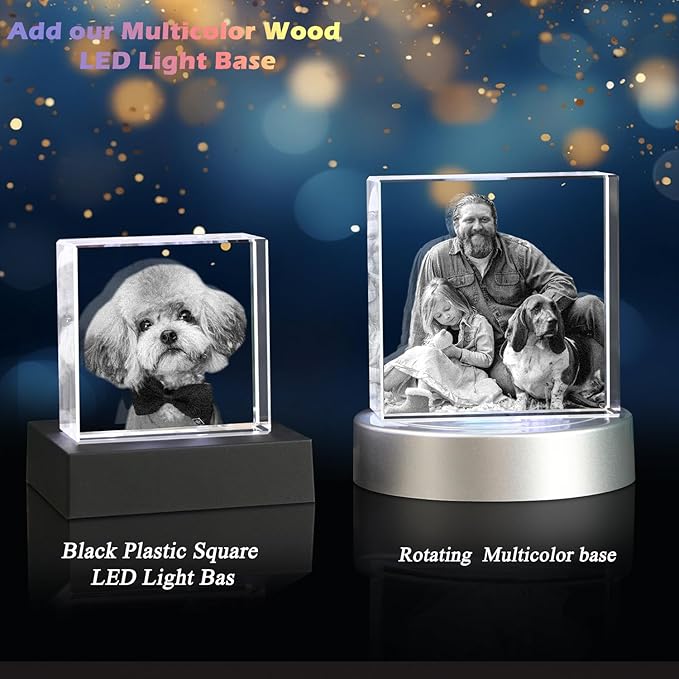 3D Crystal Photo,Pet Memorial Gifts for Dogs,Cats,Animal Customized Gift,Personalized Dog Memorial Gift, Customized Pet Gifts,Personalized Photo Gifts