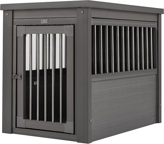 New Age Pet ecoFLEX Pet Crate/End Table, Small, Grey, Model:EHHC405S