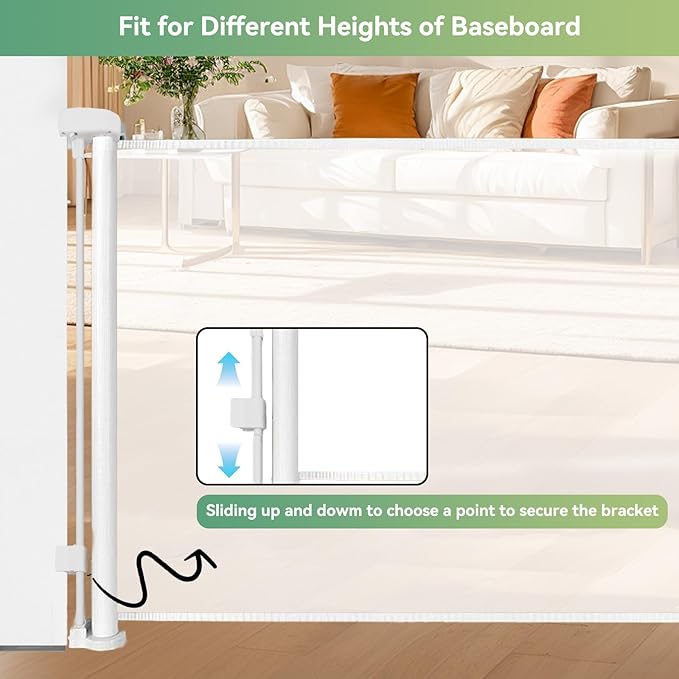 2pcs Short Dog Gate Pet Gates 14" H Puppy Gate, Retractable Extends to 59 Inches for Stairs & Doorways Hallways