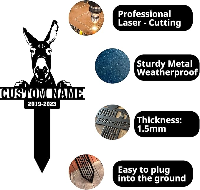 Personalized Pet Memorial Grave Marker, Pet Sympathy and Remembrance Metal Stake, Durable Weatherproof for Outdoor Decor, Pet Loss Memorial Gift, 8-24in