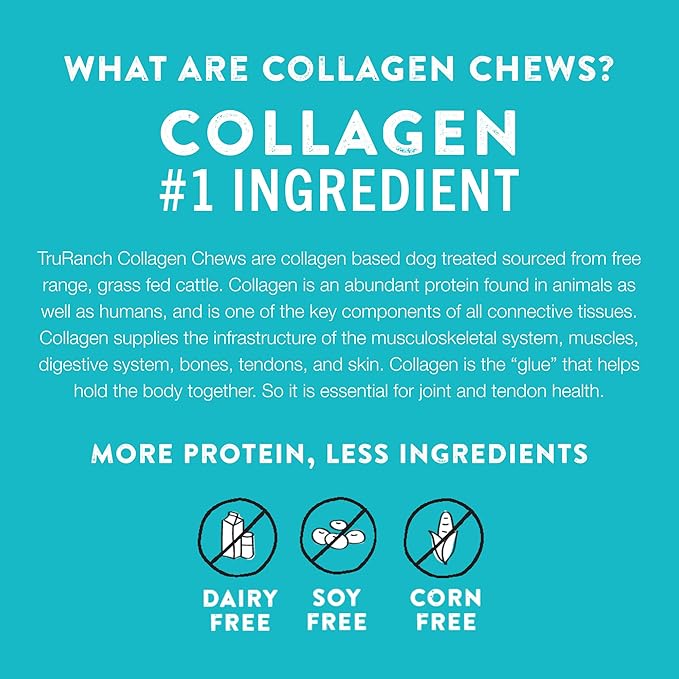 TRURANCH 5" BBQ Collagen Skewers - Collagen Dog Chews - Long Lasting Healthy Joint Support - Rawhide Alternative - Skin & Coat Health, Value Pack, 3 Bags, 45 Count