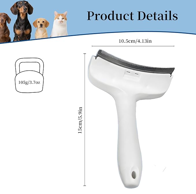 Stainless Steel Pet Deshedding Brush with Handle - Short & Dense Teeth for Short-Haired Dogs, Efficiently Removes Deep Undercoat (Pink, Large)