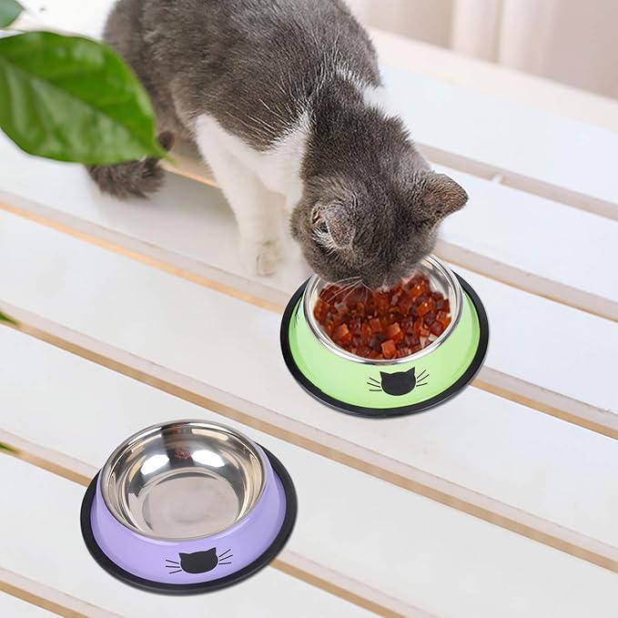Legendog Pet Bowl Stainless Steel Non-Skid Rubber Base Dog Bowl Cat Bowl GR OR PP