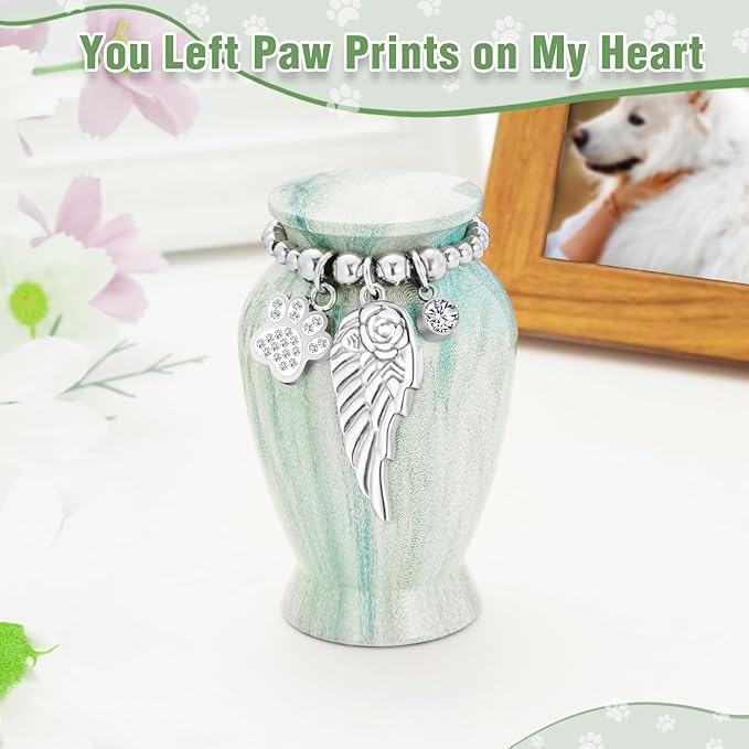 abooxiu Personalized Small Urn for Dog Cat Pet Ashes 2.85 Inch Mini Urns for Ashes Cremation Keepsake Urns Aluminum Memorial Pet Urn for Dogs Memorial Gifts for Loss of Dog Pets