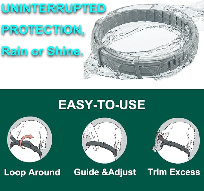 Craveit Dog Flea Collar, 2 Pack Flea Collar for Dogs Large, Gentle Plant-Based Tick Repellent for Large Dog, Waterproof & Adjustable, 8-Month Long-Lasting Defense