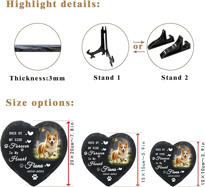 Personalized Dog Memorial Gifts for Loss of Dog, Custom Photo Pet Momorial Stone for Dogs, Cat Memorial Sympathy Gift, Dog Passing Away Gifts, Sympathy Gift for Pet Lovers (Style 11)