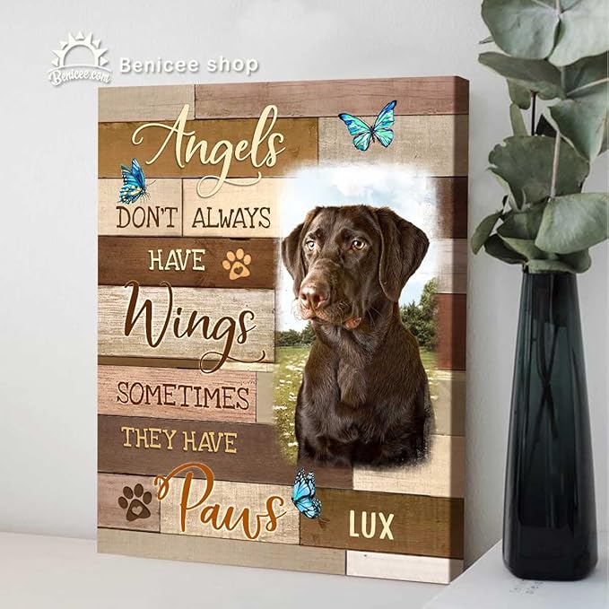 Benicee Shop Memorial Gifts For Dogs, Personalized Memorial Pet Gift Wall Art, Sympathy Gift for Pet Lovers, Dog In Remembrance Wall Decor