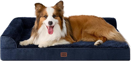EHEYCIGA XL Dog Bed Memory Foam for Crate, Extra Large Dog Bed Orthopedic with Washable Removable Cover, Waterproof Pet Sofa Couch XLarge Size Dogs, 41x27x6.5, Navy Blue