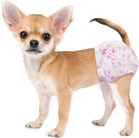 Dono Disposable Dog Diapers Female, Super Absorbent Doggie Diaper, Rapid-Dry Gel Technology Puppy Diapers, Leak-Proof Fit for Cat Doggy in Heat, Excitable Urination, Incontinence, Training, XX-Small