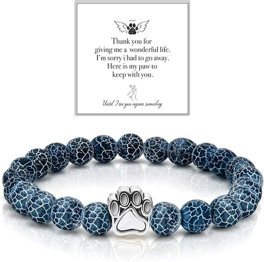LINGYUAN Pet Memorial Gifts for Dogs Cats, Pet Memorial Bracelet, Remembrance Pet Loss Sympathy Gift for Cat Dog Lovers, Bereavement Gifts for Loss of Pet