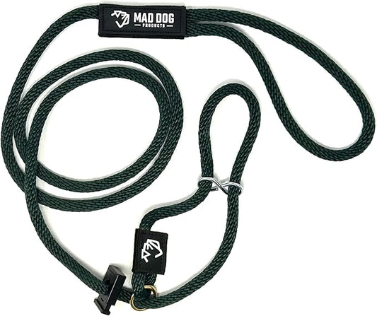 Mad Dog Products Easy Leader Dog Leash 1/2" x 4' Forest Green Signature Rope - Made in USA