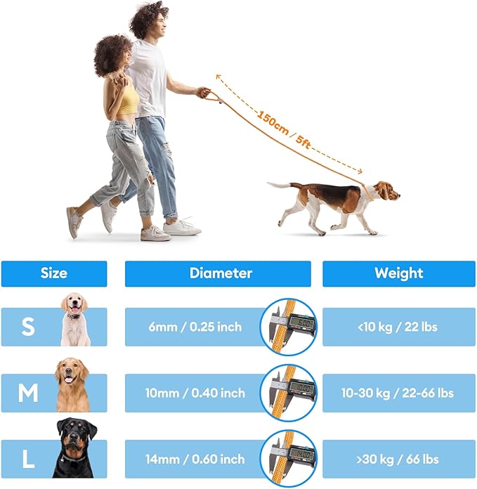 Grand Line Slip Lead Dog Leash - No Pull Training Dog Lead with 5ft Reflective Rope, Durable & Collar-Free for Small, Medium, Large Dogs and Puppies (Pink,M)