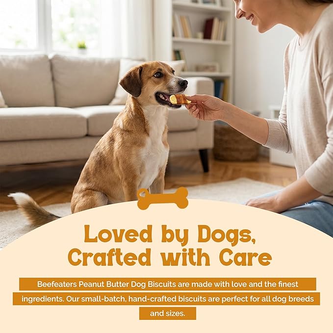 Beefeaters Peanut Butter Dog Biscuits with Real Chicken 40oz - Oven-Baked, High-Protein, Low-Fat Treats for Small, Medium & Large Dogs – Ideal for Training, Dental Benefits - No Artificial Flavors