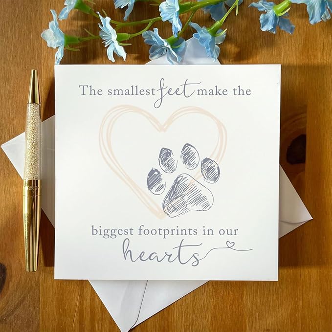 Sympathy Card for Loss of Pet Dog, The Smallest Feet Leave the Biggest Footprints in Our Hearts Condolence for Pet Owners