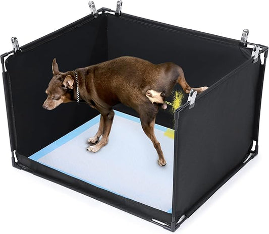 HOMBYS Dog Pee Pad Holder with High Walls, No-Spill Indoor Potty for Large Dogs, Foldable Puppy Litter Box, Patent Pending (25.2" Lx21.3 Wx15.7 H)
