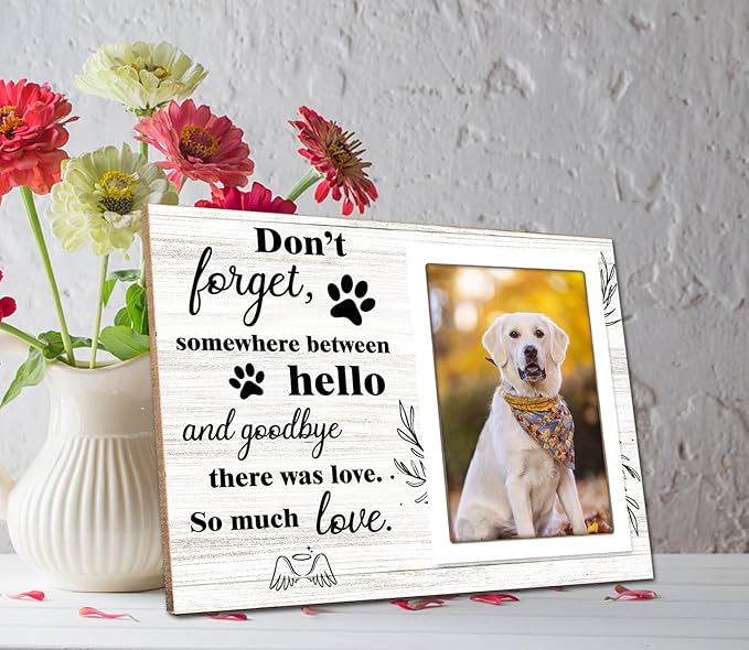 Pet Memorial Picture Frame, Sympathy Gifts for Loss of Dog, Dog Photo Frame Passed Away Gift, Pet Remembrance Gift, 4x6 Photo12P062