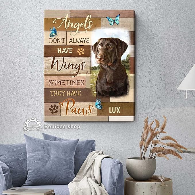 Benicee Shop Memorial Gifts For Dogs, Personalized Memorial Pet Gift Wall Art, Sympathy Gift for Pet Lovers, Dog In Remembrance Wall Decor