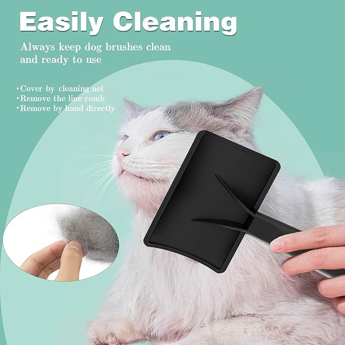 Firm Slicker Brush for Dogs- Extra Long Pin Slicker Brush for Large Dog Pet Grooming Wire Brush and Deshedding (Black)