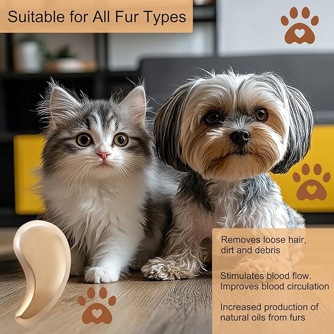 Puppy Brush, Soft Dog Brush for Grooming, Puppy Hair Remover Brush Comb, Grooming Tool for Poodles,Teddy, Yorkies, Maltese, Shih Tzu, Chihuahua, Gold