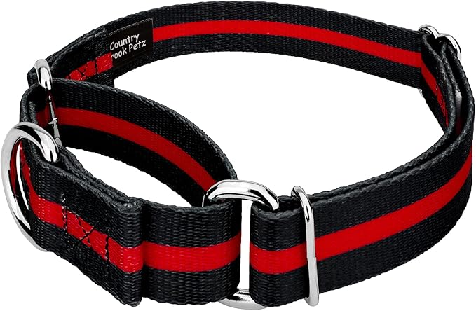 Country Brook Petz - Thin Red Line Martingale Dog Collar - Made in The U.S.A. - Camouflage Collection Featuring Rugged Designs (1 Inch, Large)