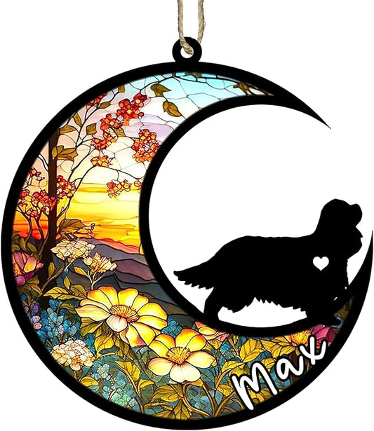 Personalized Dog Memorial, Custom Name Cavalier King Charles Spaniel Dog Christmas Ornament, Custom Breeds, Pet Loss Light Catcher, Gifts for Lovers Loss of Pet Sympathy on Mothers Day Christmas