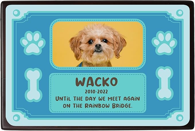 Custom Pet Keepsake Urns for Dogs, Wooden Box for Pet Ashes with Photo, Small, 6" x 4" x 2.75", Rosewood, Animal Print