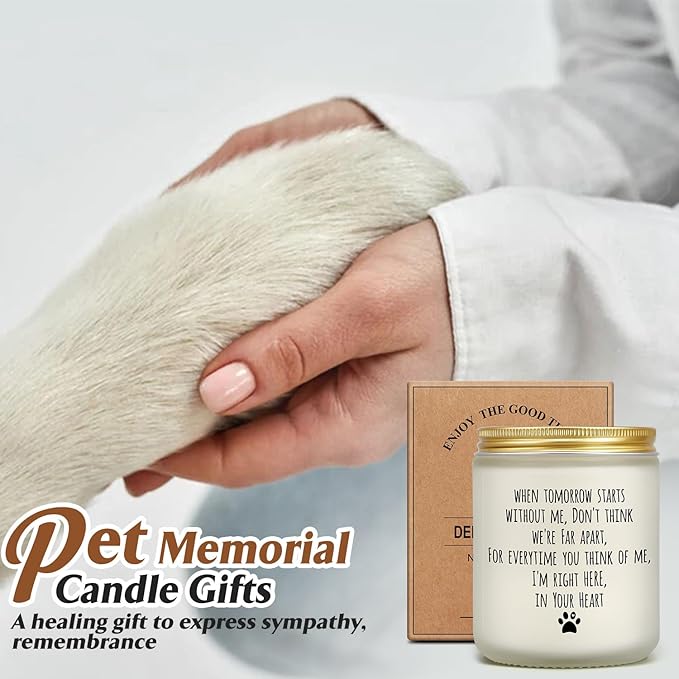 Dog Memorial Gifts for Loss of Dog, Pet Loss Gifts, Sympathy Candle for Cats Doggie Passing Away, Bereavement Remembrance Grief Condolence Present for Pet Lovers Friends Families in Memory of Doggie