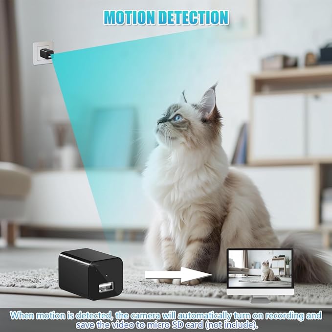 1080P HD Indoor Security Camera with Motion Detection, Pet Cam for Home/Pet Monitoring, No-WiFi