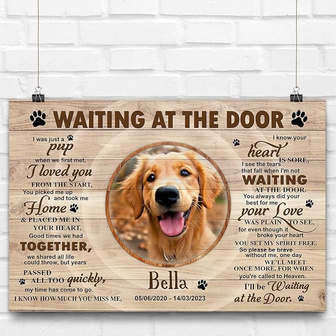 P80711 Unique Dog Memorial Poster Gifts - Personalized Memorial Sayings for Dog Lovers - Wall Art Decor, Custom Landscapes