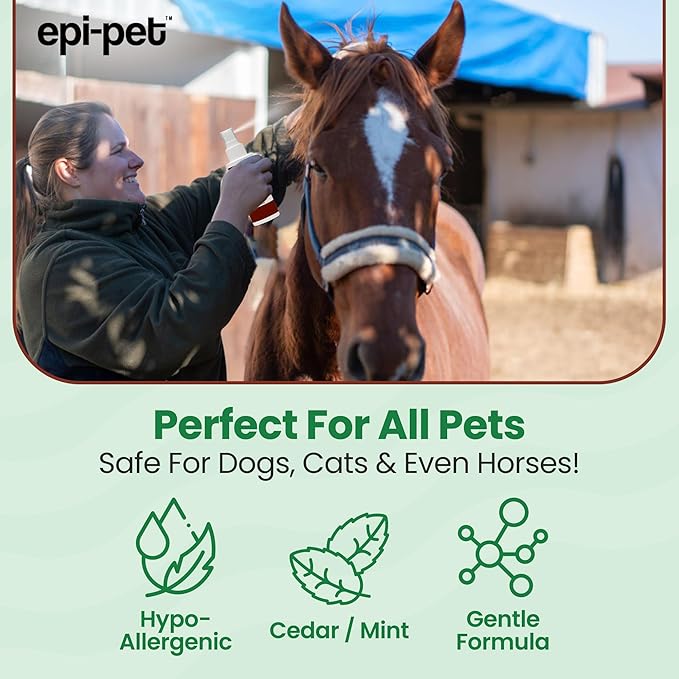 Epi-Pet Veterinary Formulated Dog Hot Spot and Dog Itch Spray, Pet Skin Treatment Spray for Allergies, Deshedding and Redness, Use it as Skin and Coat Conditioner 4 Fl Oz (Pack of 3), Cedar