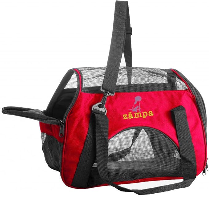 ZAMPA Soft Side Pet Travel Carrier TSA Approved, Under Seat Compatibility, airline approved for Large Cats, Medium Puppys, Small Dogs, 2 Openings, W/Shoulder Strap.