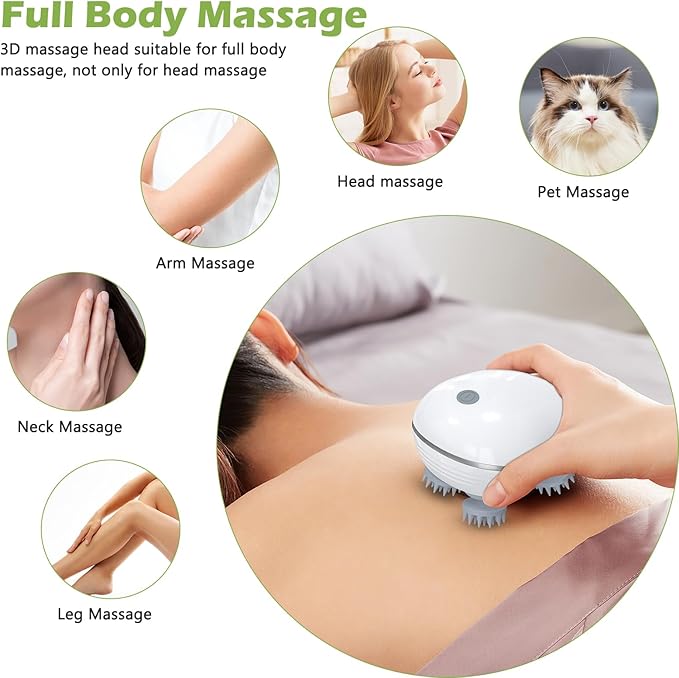 KeeKit Electric Pet Massager for Dogs & Cats, Handheld Cat Head Massager with 3 Speed Modes, Waterproof Pet Massage Tool, Head & Back Scratcher for Soothe Tension & Relieve Stress