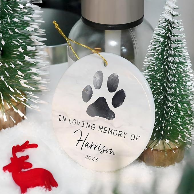 Personalized Pet Memorial Ornament for Christmas - Remembrance and Sympathy Gift for Dog Lovers - In Memory of Pet