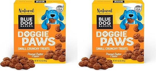 Blue Dog Bakery Natural Dog Treats,Doggie Paws,Peanut Butter Flavor,16.2oz,(Pack of 2)