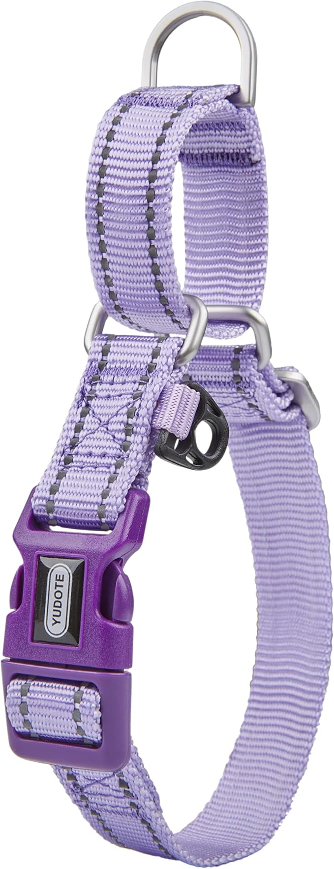 Martingale Collar Reflective Nylon Collar with Safety Quick Release Buckle,Escape-Proof Anti-Pull for Small Medium and Heavy Duty Dogs(Lilac,L)