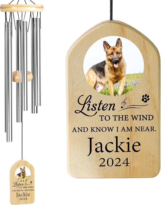 Pet Memorial Wind Chime, Pet Loss Gifts, Pet Memorial Gifts for Dogs, Dog Memorial Gifts for Loss of Dog, Loss of Dog Sympathy Gift, Dog Remembrance Gift, in Memory of Dog Cat - I Am Near