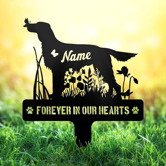 Custom Irish Setter Red Setter Dog Memorial Stake, Personalized Dog Grave Marker, Metal Pet Tombstone, Outdoor Sympathy Sign for Garden Yard Decor, Pet Loss Gift